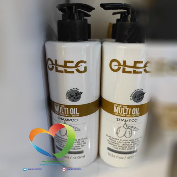 شامپو نرم کننده و مرطوب کننده مولتی اویل اولگ OLEG Multi Oil Shampoo حجم 400 میل