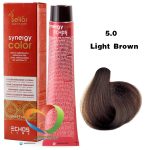 رنگ موی بدون آمونیاک قهوه ای روشن 5.0 سینرژی اچ اس لاین Hair Color ECHOSLINE Synergy Light Brown