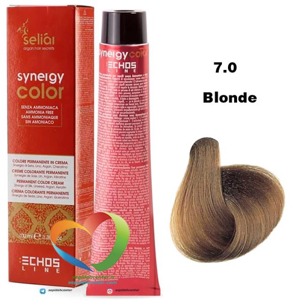 رنگ موی بدون آمونیاک بلوند 7.0سینرژی اچ اس لاین Hair Color ECHOSLINE Synergy Blonde