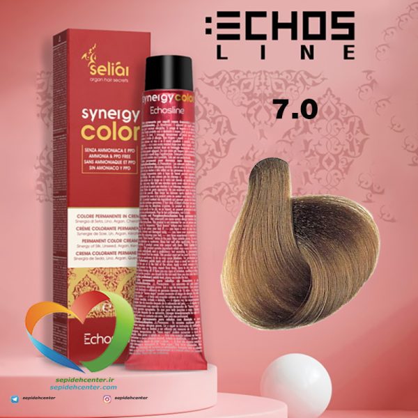 رنگ موی بدون آمونیاک بلوند 7.0سینرژی اچ اس لاین Hair Color ECHOSLINE Synergy Blonde