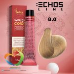 رنگ موی بدون آمونیاک بلوند روشن 8.0سینرژی اچ اس لاین Hair Color ECHOSLINE Synergy Light Blonde