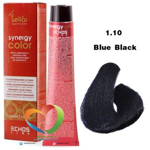 رنگ موی بدون آمونیاک بلوبلک 1.10 سینرژی اچ اس لاین Hair Color ECHOSLINE Synergy Blue Black