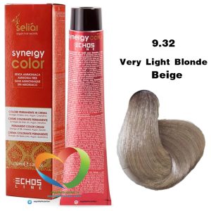 رنگ موی بدون آمونیاک بژ خیلی روشن 9.32 سینرژی اچ اس لاین Hair Color ECHOSLINE Synergy Very Light Blonde Beige