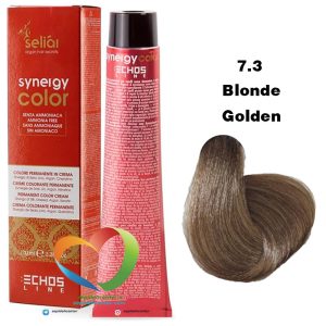 رنگ موی بدون آمونیاک بلوند طلایی 7.3 سینرژی اچ اس لاین Hair Color ECHOSLINE Synergy Blonde Golden