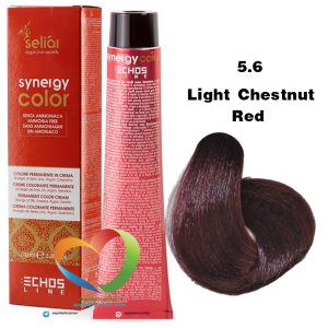 رنگ موی بدون آمونیاک شاه بلوطی قرمز روشن 5.6 سینرژی اچ اس لاین Hair Color ECHOSLINE Synergy Light Chestnut Red