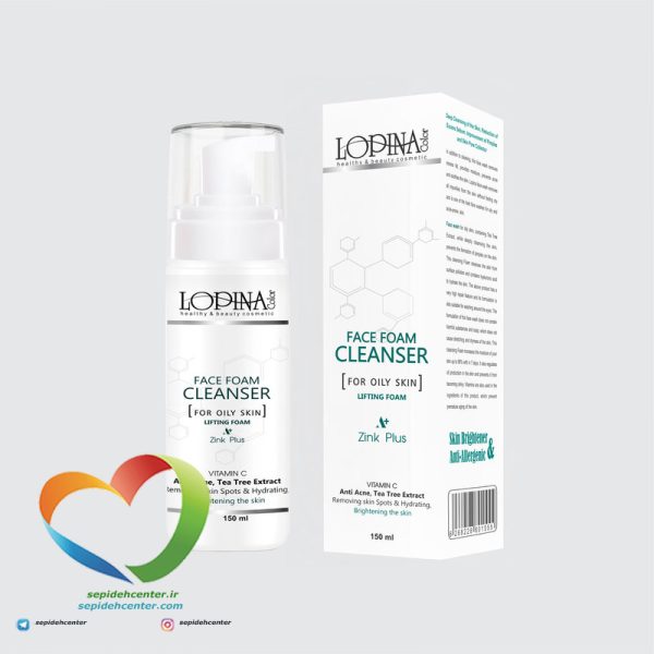 فوم شستشو صورت لوپینا LOPINA CLEANSER مدل ویتامین C مناسب پوست چرب حجم 150 میلی لیتر